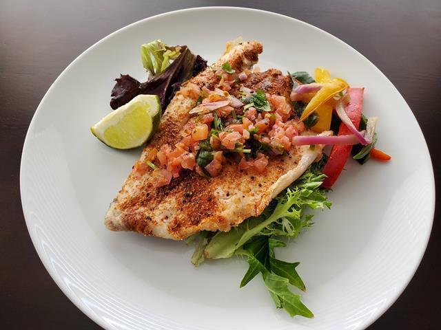 Blackened Seabass and Southwestern Salad (FB)