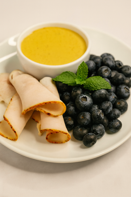 Honey Mustard Roasted Turkey with Blueberries