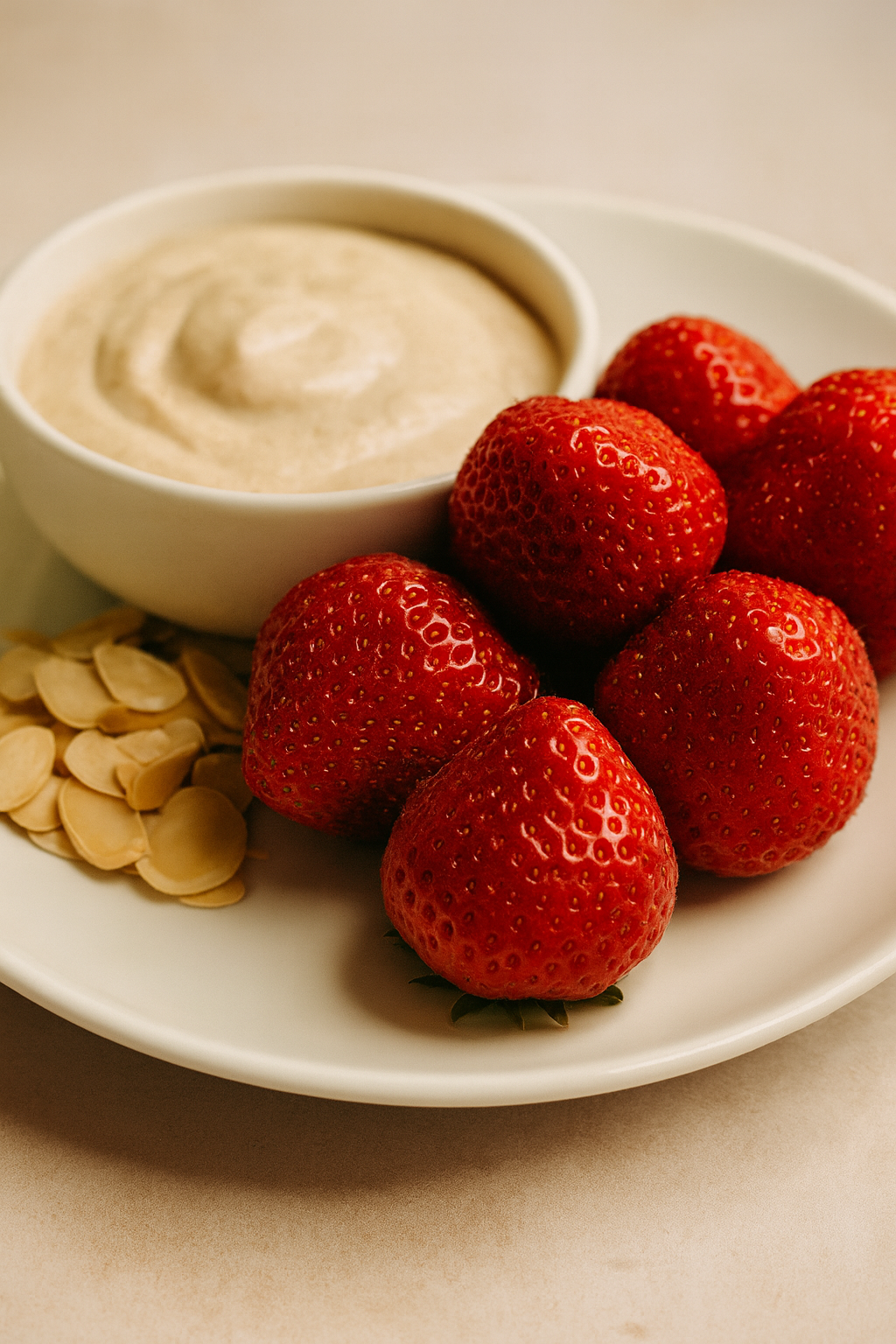Yogurt with Almonds and Strawberries