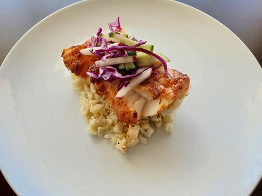 Adobo Cod w/ Cucumber Salad (FB)
