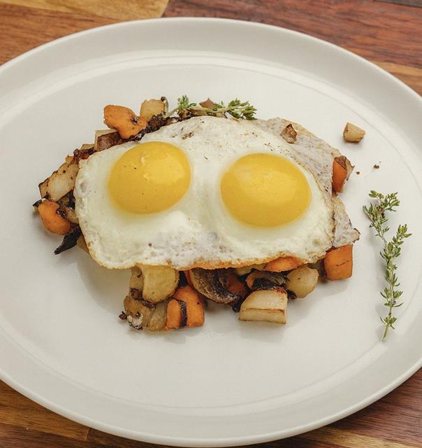 Eggs and Root Vegetable Hash
