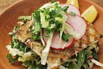 Grilled Tofu with Kale and Cabbage slaw