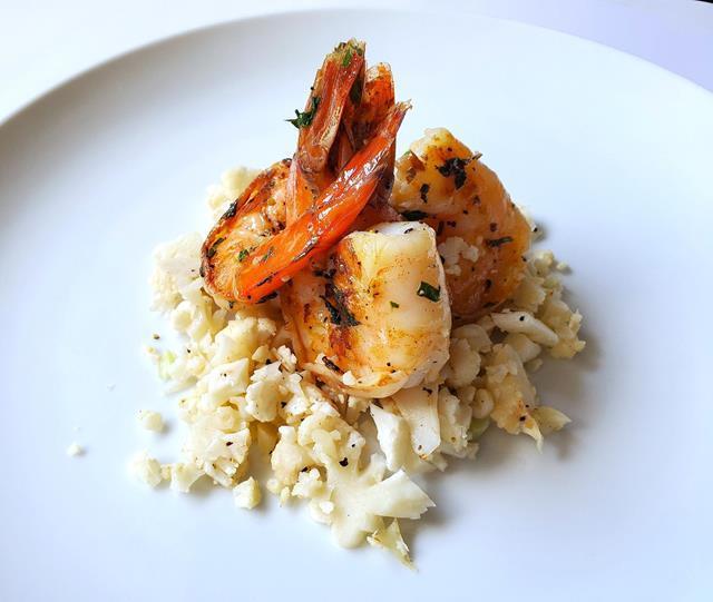 Shrimp and Cauliflower Grits (FB)
