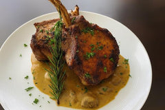 Pan Seared Pork Chops with creamy mushroom sauce (FD)